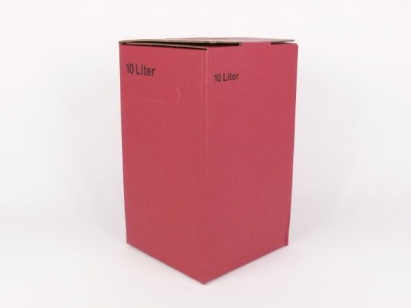 Karton Bag in Box 10 Liter weinrot, Saftkarton, Faltkarton, Apfelsaft-Karton, Saftschachtel, Schachtel. - 1